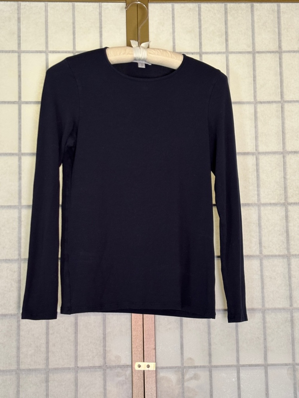 Pure Collection Midnight Blue Crewneck Long Sleeve Top, Women’s L